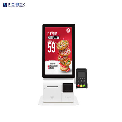 Καλή τιμή 250 νιτ φωτεινότητα Android ή Windows Κιόσκ αυτοεξυπηρέτησης με θερμικό εκτυπωτή και QR σαρωτή σε απευθείας σύνδεση