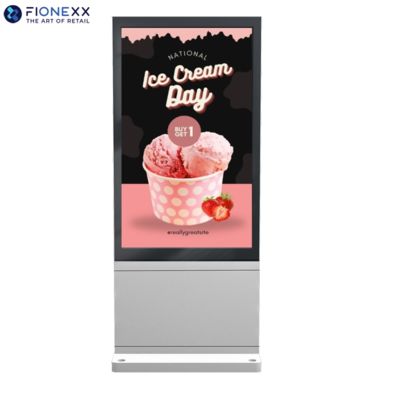 Καλή τιμή 55 ιντσών Ασημένιο παράθυρο εξωτερικό χωρίς ανεμιστήρα κάθετο ψηφιακό τοτέμ σε απευθείας σύνδεση