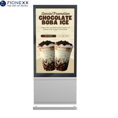Καλή τιμή 43 ιντσών Ασημένιο παράθυρο εξωτερικό χωρίς ανεμιστήρα κάθετο ψηφιακό τοτέμ εξωτερική υψηλής ποιότητας διαφημιστική οθόνη σε απευθείας σύνδεση