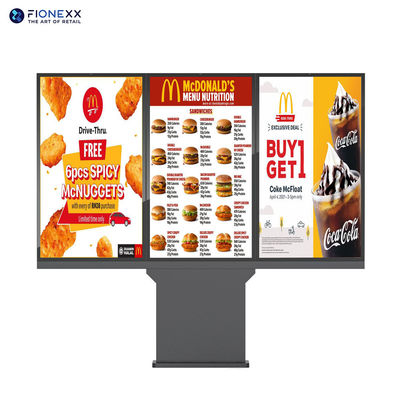CE 55'*3 Drive Through Digital Signage Εξωτερική ψηφιακή οθόνη 2500nits