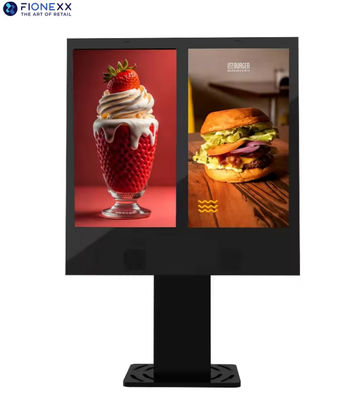 Στάση πάτωμα ψηφιακή σήμανση Drive-Through WiFi LCD μάρκετινγκ γρήγορου φαγητού οθόνη αυτοεξυπηρέτηση μενού 55 ιντσών εξωτερική οδήγηση μέσω ψηφιακής σήμανσης