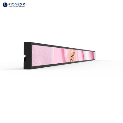 Artistic Digital Signage Flexible Advertising Display Board Network Indoor Stretched Bar Digital Signage LCD Display Shelf Advertisement Display In The Supermarket