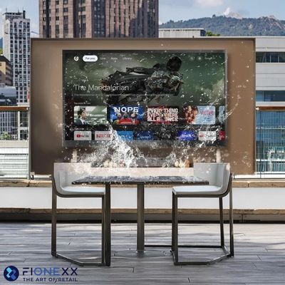 Εξωτερική έξυπνη τηλεόραση Αδιάβροχη Google TV, 4K υψηλής φωτεινότητας Ανθεκτική σε θερμοκρασία IP55 Αδιάβροχες τηλεοράσεις