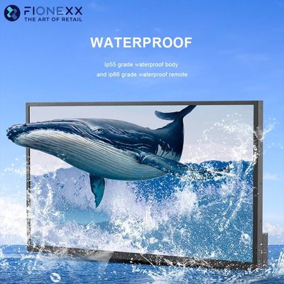 Πλήρης ηλιοφάνεια IP55 Αδιάβροχη QLED τηλεόραση 2000nit 3500nits 4k τηλεόραση HD All Metal Housing Εξωτερική τηλεόραση